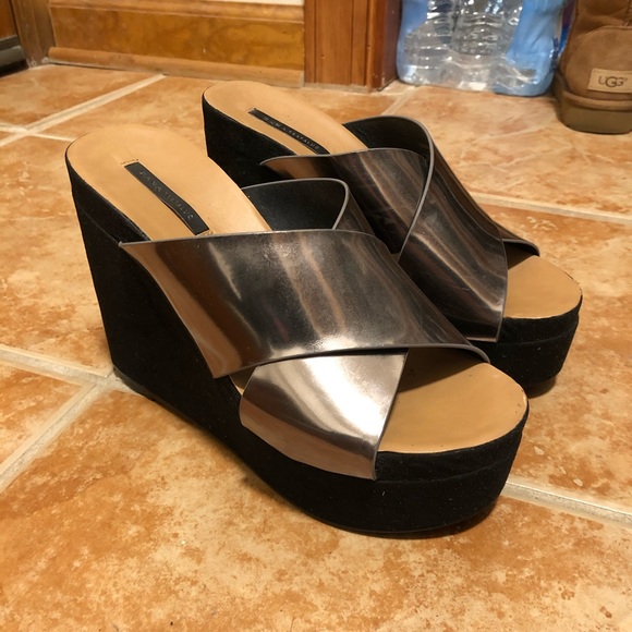 Zara Shoes - Zara Metallic Wedges